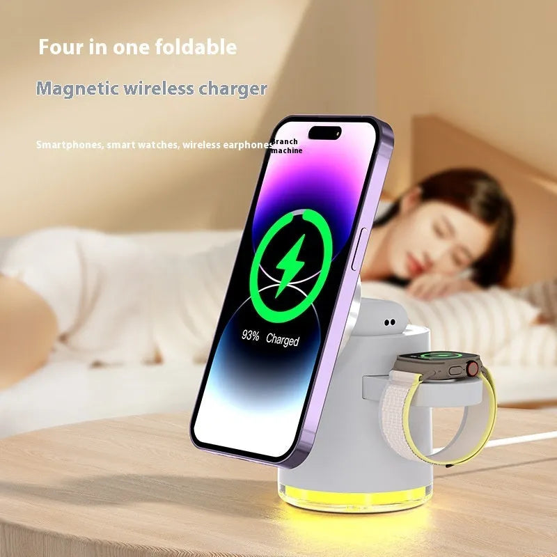 Folding Magnetic Three-in-one Wireless Charger - Bellarte Enchanté Folding Magnetic Three-in-one Wireless Charger